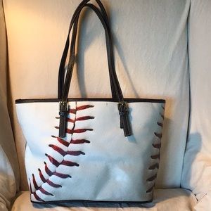 Faux leather “Baseball” Market Tote